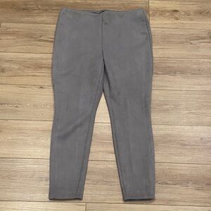 Chico's Gray Faux Suede Leggings Sz Large